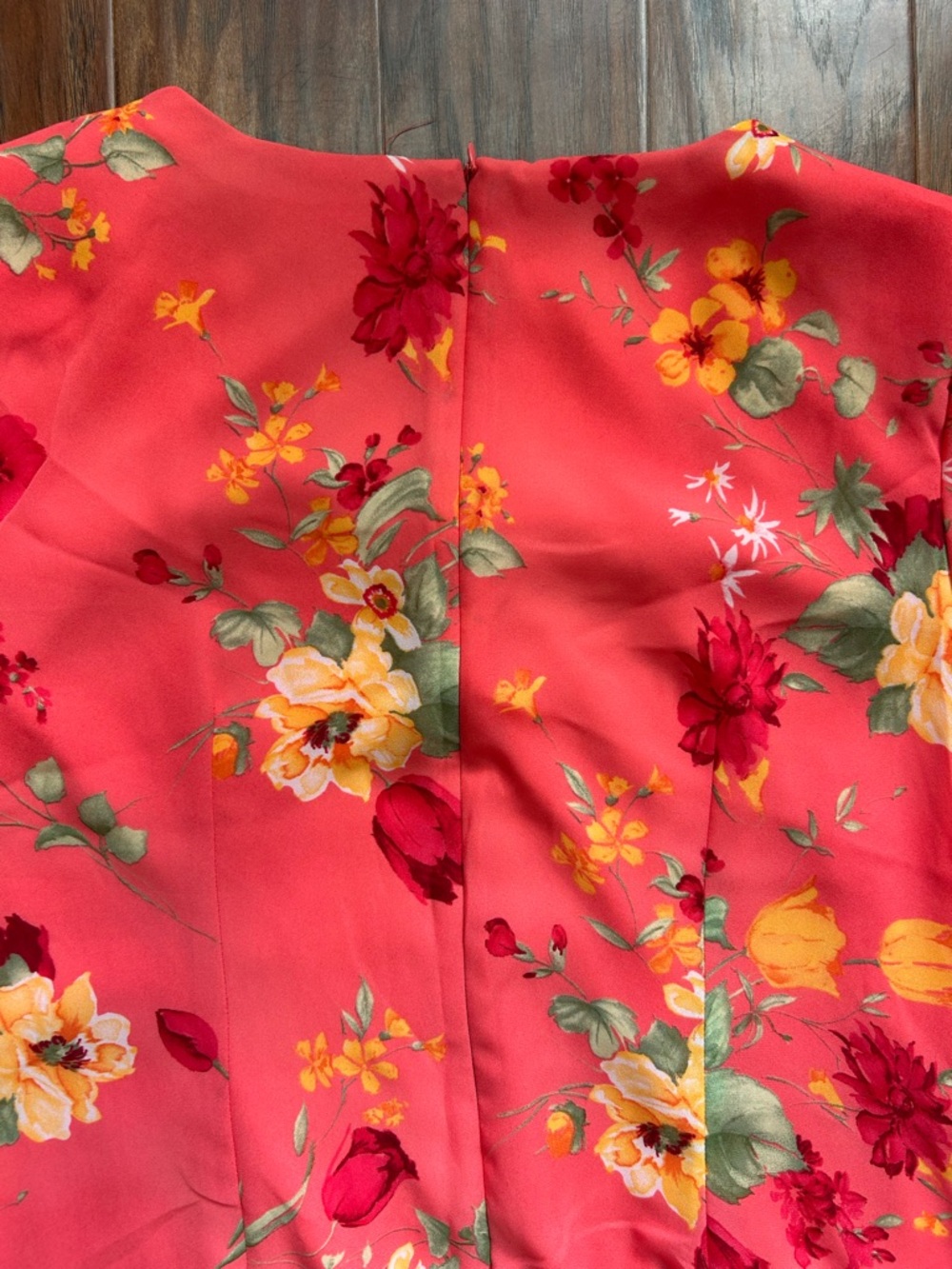 Studio C Coral Floral Dress with Yellow & Green Accents - Picture 12 of 12